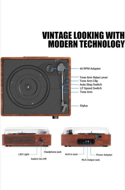 Wireless Vinyl Record Player - Thumbnail 4