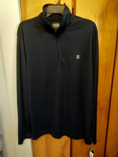 Izod Golf Pullover Top Mens Blue Long Sleeve 14 Zip Casual