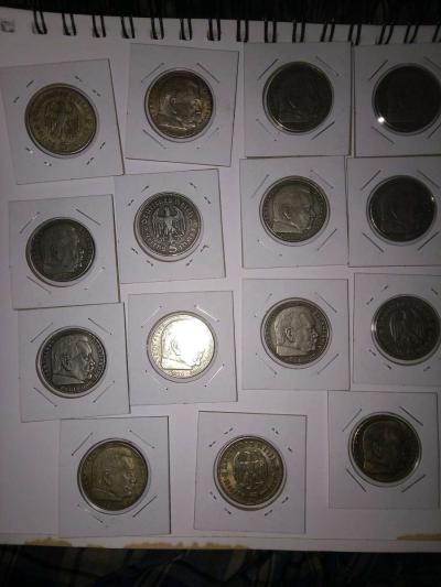 Antique German WWII postage stamps  and  20x 5 Rs coins - Thumbnail 2