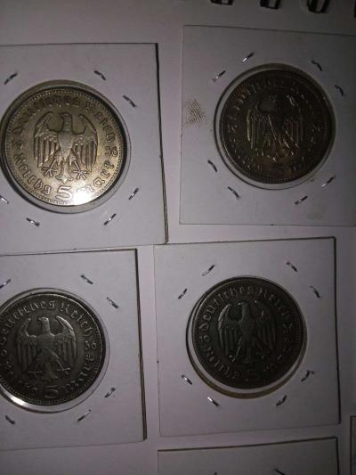 5 Reichsmark silver German WWII coins - Thumbnail 6