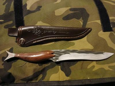 mahogany handle Damascus blade hand made - Thumbnail 2