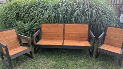 Rustic 3 Piece Patio Furniture  Handmade  Built to Last - Thumbnail 6