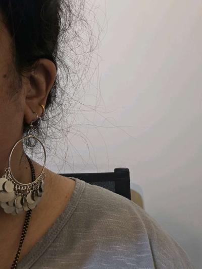 Oxidised Silver hoop earrings with silver coin accents festi - Thumbnail 4