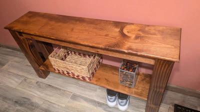 Handcrafted Pine Entryway Bench Custom Sizes Available - Thumbnail 2