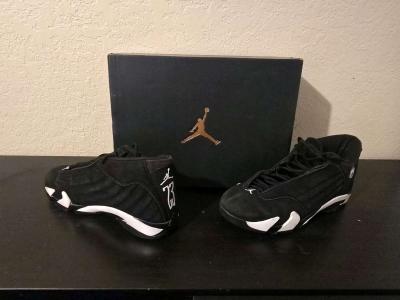Air Jordan 14 Black White 2023 Size 10 Rare Retro Authentic - Thumbnail 3