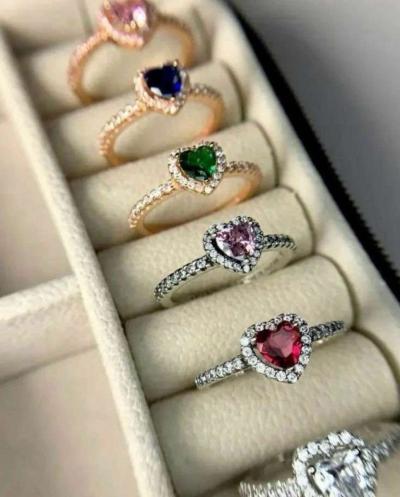 Pandora Red Heart Necklace Matching Ring Set - Thumbnail 4