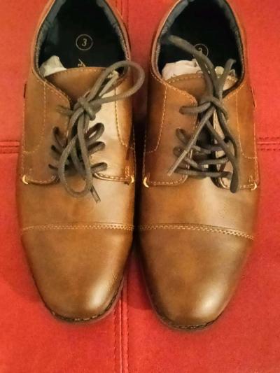 Brand New boys dress shoes brown size 3 - Thumbnail 5
