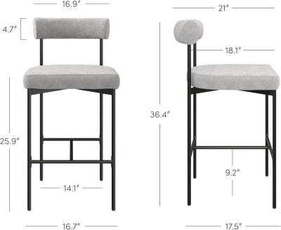 NATHAN JAMES DAHLIA COUNTER HEIGHT CHAIR MODERN BARSTOOL - Thumbnail 2