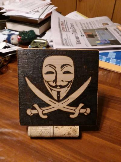 Vendetta wall decor Pyrography