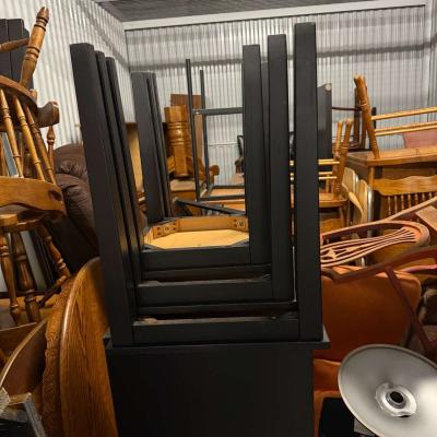3 black tables slide under the other for easy storing used - Thumbnail 4