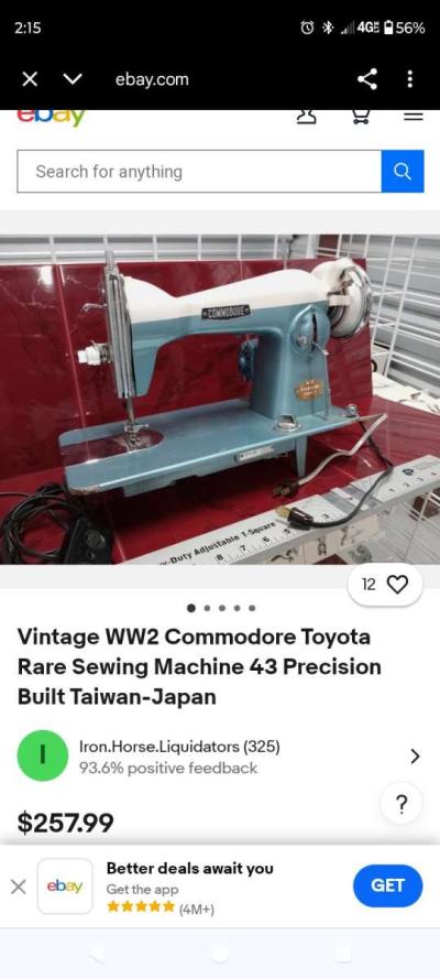 Vintage WW2 Commodore Toyota RARE Sewing Machine - Thumbnail 2