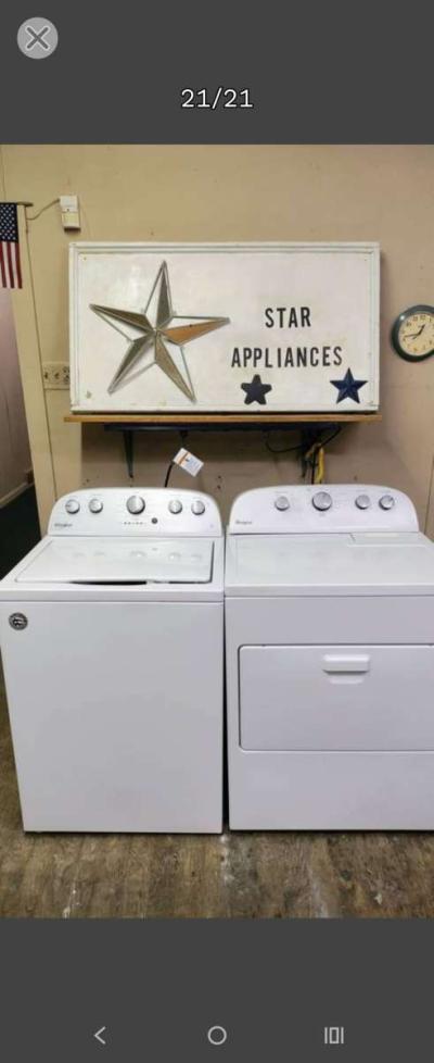 WHIRLPOOL WHITE TOPLOAD WASHER ELECTRIC DRYER SET - Thumbnail 1