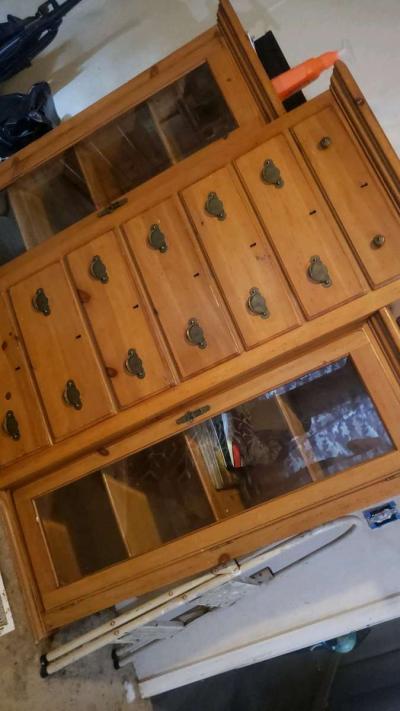 Ducks Unlimited Tall Dresser with glass shelves on each side - Laurens, South Carolina