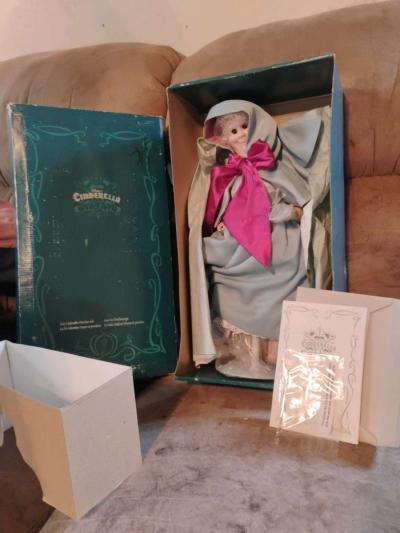 Disney Cinderella Fairy Godmother Porcelain Doll with wand