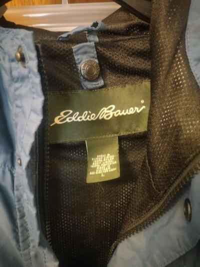Eddie Bauer Windbreaker Hiking Trail Jacket Mens L Blue Fu - Thumbnail 3