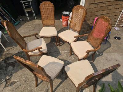 Antique Cane Back Dining Chair set of 6 - Thumbnail 2