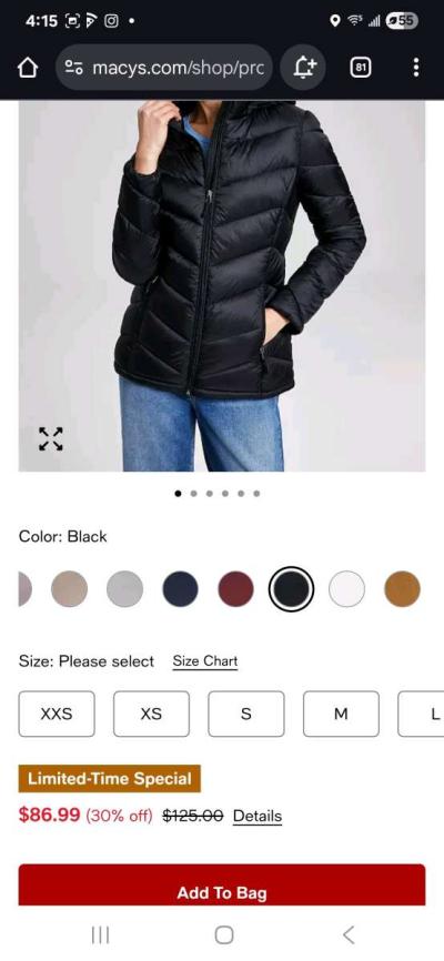 Charter Club Womens hooded puffer coat - Thumbnail 6