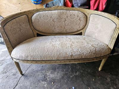 Vintage Loveseat  2 Chairs  BeigeGold