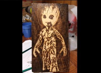 i am Groot pyrography