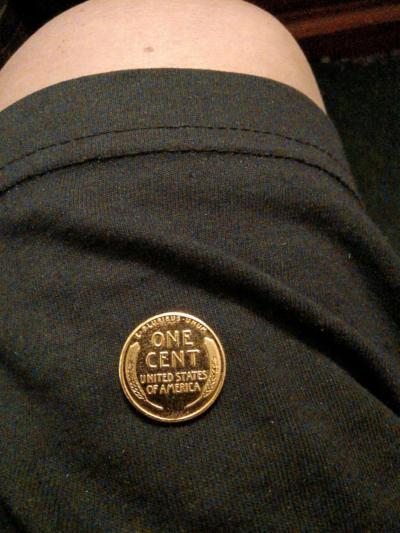 1943 golden steel wheat penny world war two era coin - Thumbnail 5