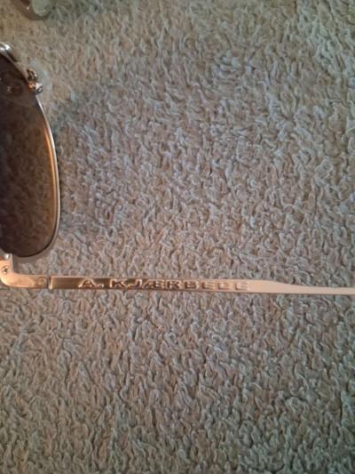 A KJAERBEDE Brown Shade Lens Unisex Golden Sunglasses - Thumbnail 4