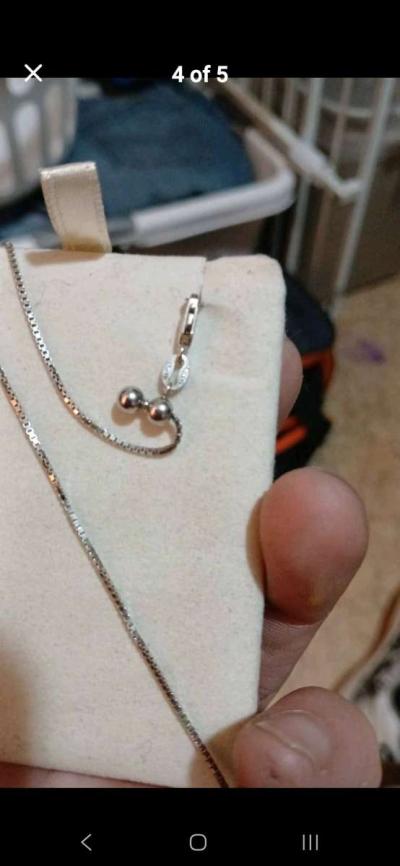 Kay jewelers sterling silver chain with key pendant diamonds - Thumbnail 4