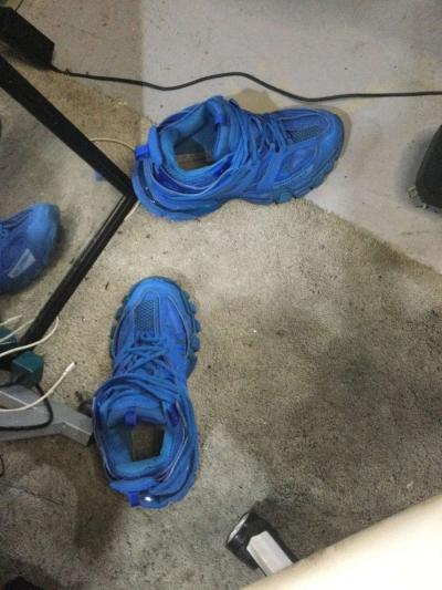 balenciaga blue tracks designer shoe size 10 sneaker clean - Thumbnail 4