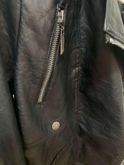 Womens joujou Black Leather Jacket - Thumbnail 4