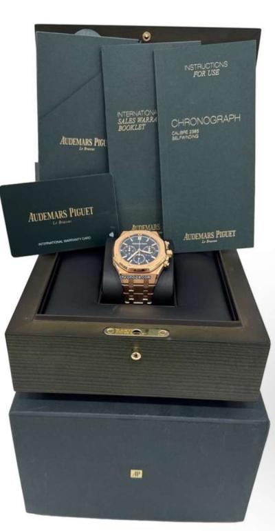 Audemars Piguet Royal Oak Chronograph 38mm  Blue Dial  18K - Thumbnail 1