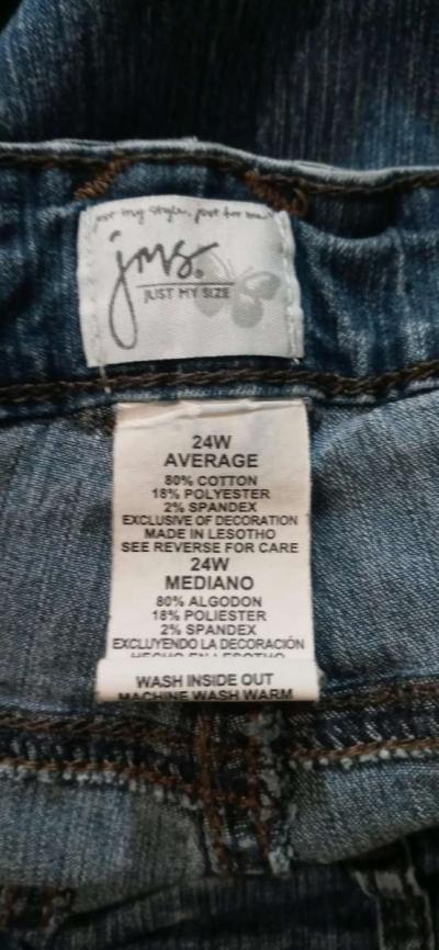 Womens Plus Size Denim Capris Just My Size 24 - Thumbnail 3
