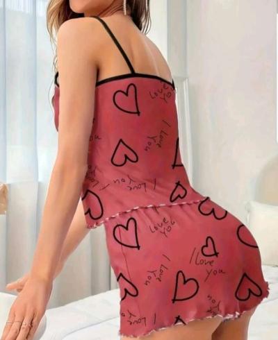 2 piece cami amd shorts lounge wear set - Thumbnail 5