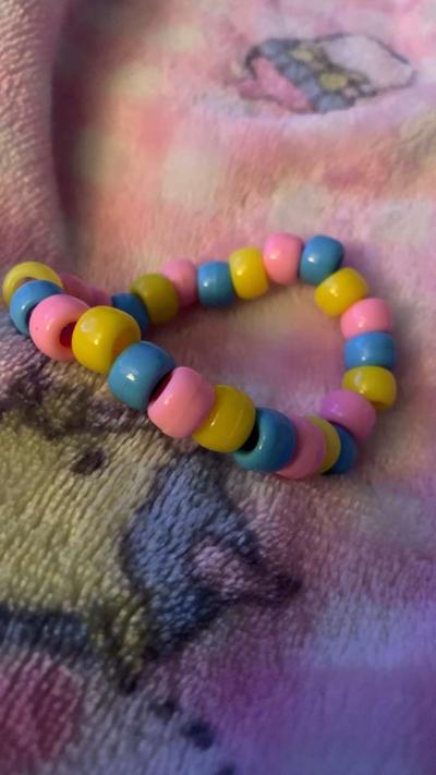 Easter Colorful Beaded Kandi Bracelet - Thumbnail 3