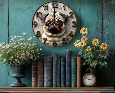 Walk Clock Featuring a Pug - Thumbnail 1