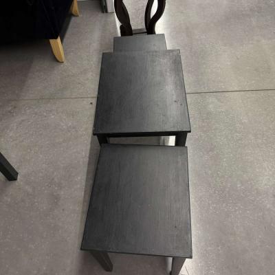 3 black tables slide under the other for easy storing used - Thumbnail 6