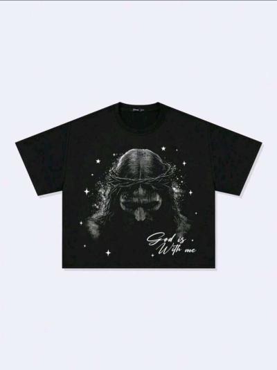 ROMWE MEN Mens Gothic Jesus Loose - Katy, Texas