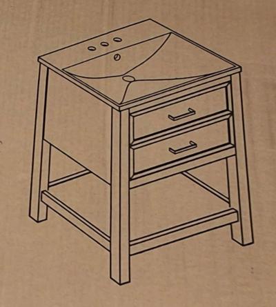 24in bath vanity with cabinet and sink brand new in box - Thumbnail 3