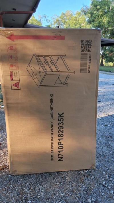 24in bath vanity with cabinet and sink brand new in box - Thumbnail 4