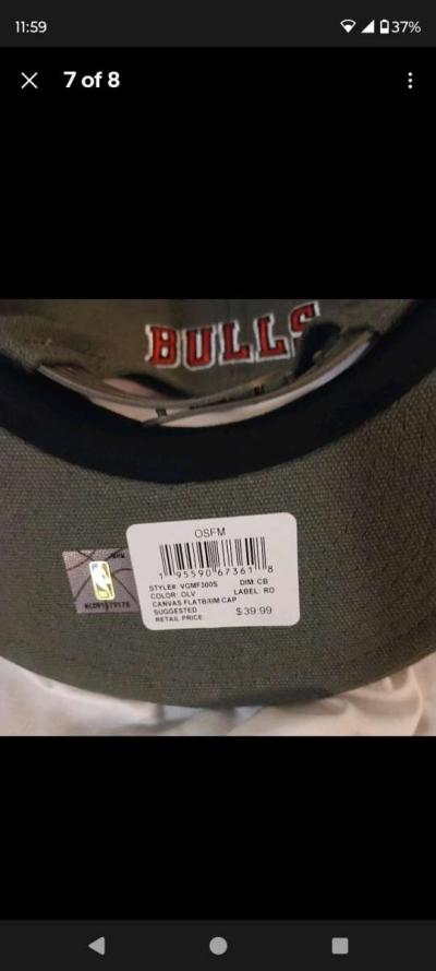 Ultra Game Chicago Bulls Snapback Hat Cap Olive Green NWT - Thumbnail 6