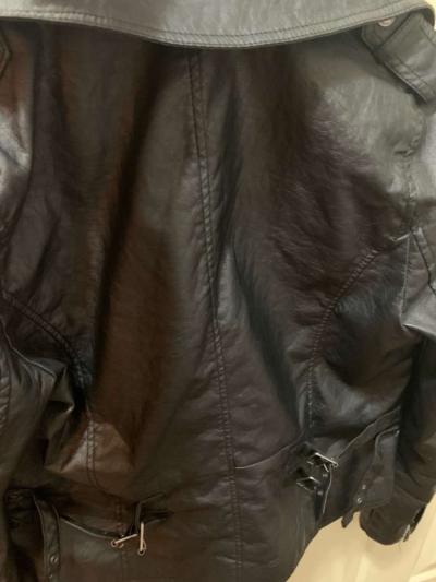 Womens joujou Black Leather Jacket - Thumbnail 3