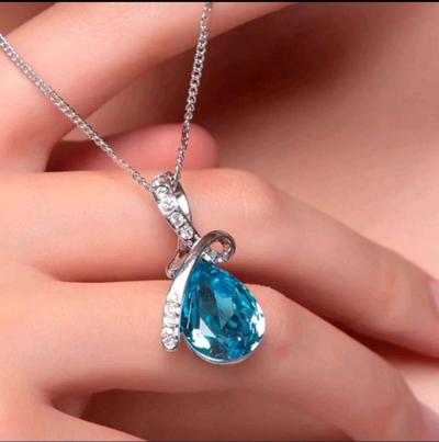 water drop shaped necklace - Thumbnail 1