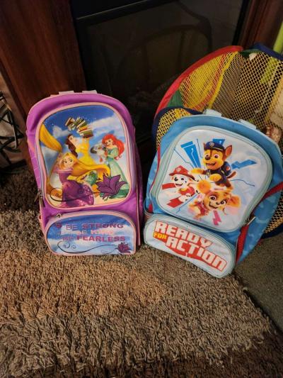 princess and paw patrol backpacks can be used as diaper bags - Corpus Christi, Texas