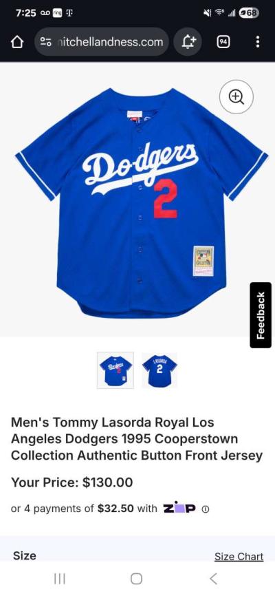 Mens Tommy Lasorda Royal Los Angeles Dodgers 1995 Cooperstow - Thumbnail 6