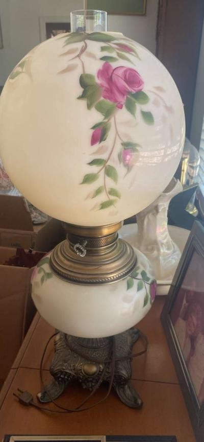 electrique antique Gone with the wind hurricane lamp - Thumbnail 2