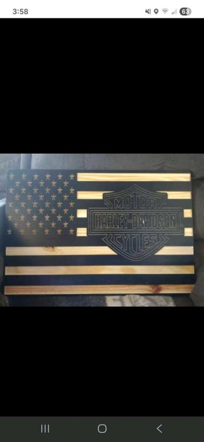 16x24 custom wooden Harley flags - Thumbnail 2