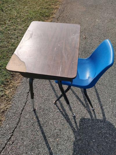 antique school desk with chair or a end table - Thumbnail 2