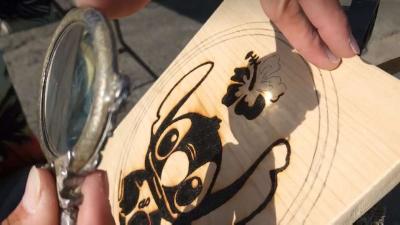 Stitch pyrography