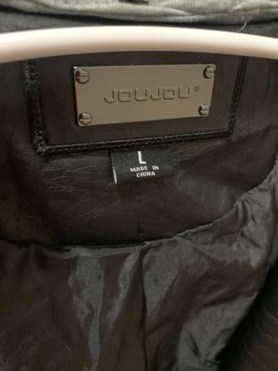 Womens joujou Black Leather Jacket - Thumbnail 2