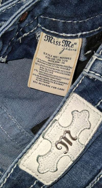 MISS ME SKINNY JEANS WITH EMBROIDED FEATHERS SIZE 24 - Thumbnail 6