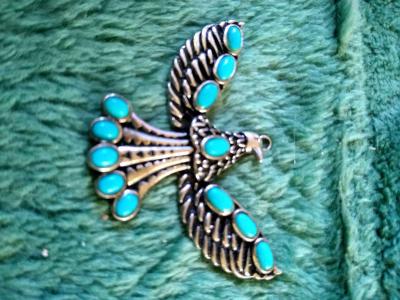 SILVER TURQUOISE NECKLACE WITH OUT CHAIN - Thumbnail 3