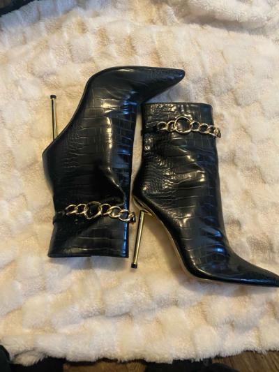 ankle boots black and gold - Thumbnail 3